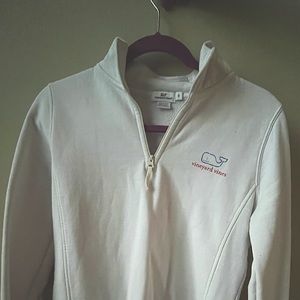 White Vineyard Vines Quarter Zip Sweater Sweatshirt Pullover